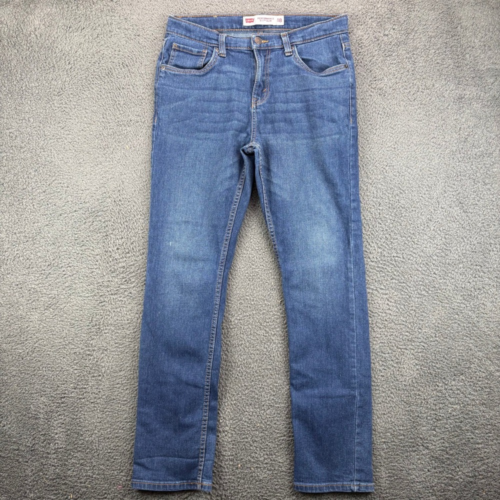 Levis 511 Slim Performance Jeans Medium‎ Wash Blue Boys Size 18 Reg W29 L31
